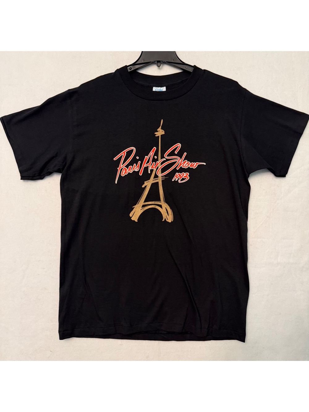 Vintage 1993 Paris Air Show Sz XL Single Stitch Coastal Brand T-Shirt Black NOS